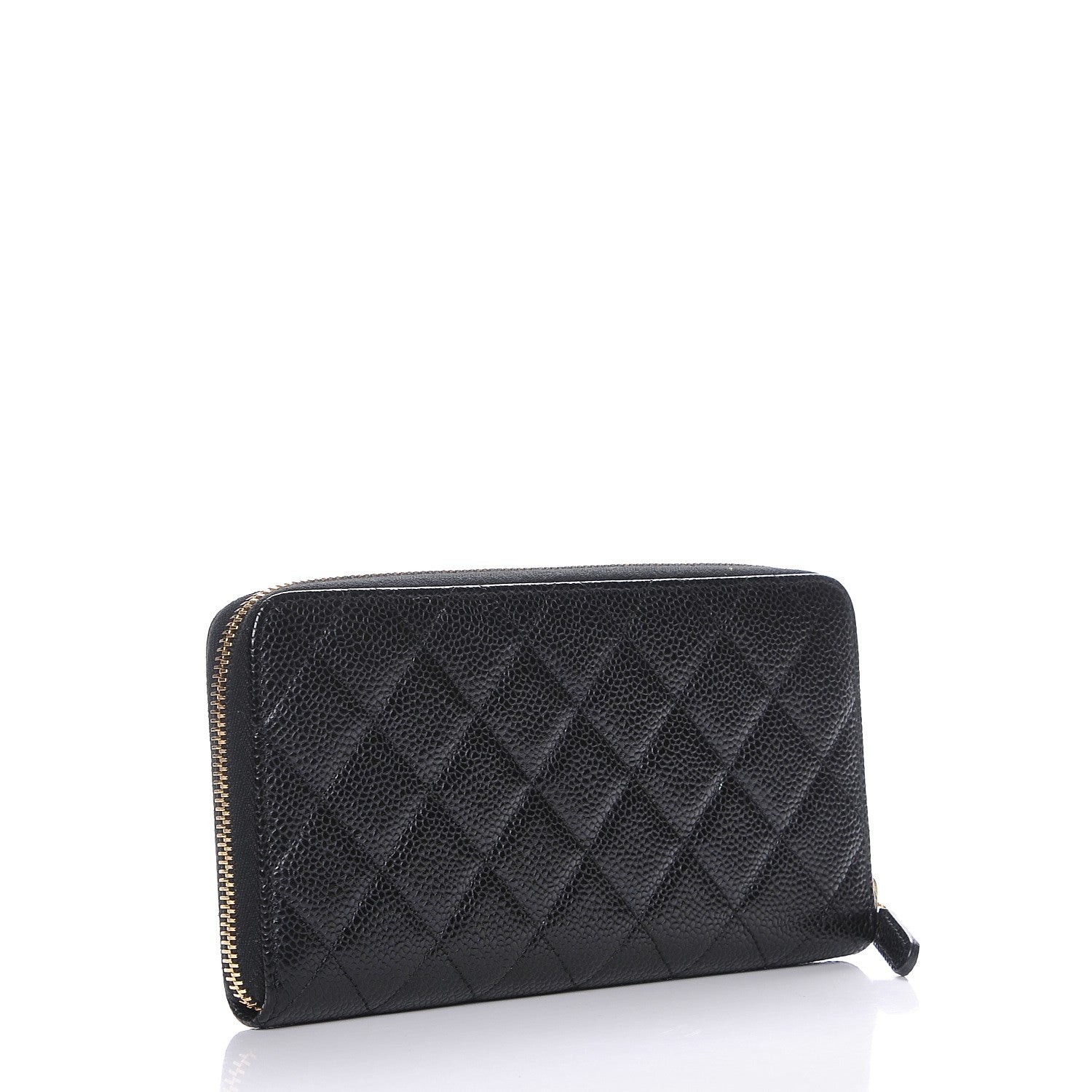 Chanel Caviar Quilted Large Gusset Zip Around Wallet Black 3 of 8