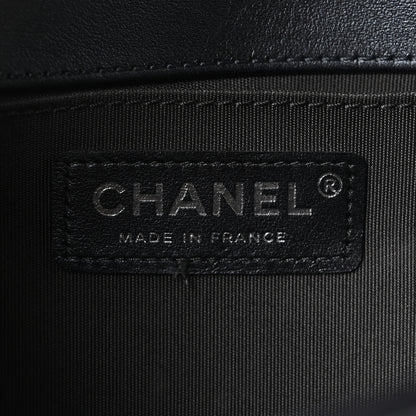 Chanel Metallic Calfskin Crystal Medium Boy Flap Dark Silver 6 of 10