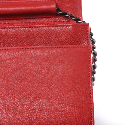 Chanel Calfskin Quilted Chain Around Boy Wallet On Chain WOC Red 11 of 13