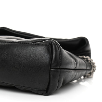 Saint Laurent Lambskin Quilted Toy Loulou Puffer Monogram Chain Satchel Black 9 of 13