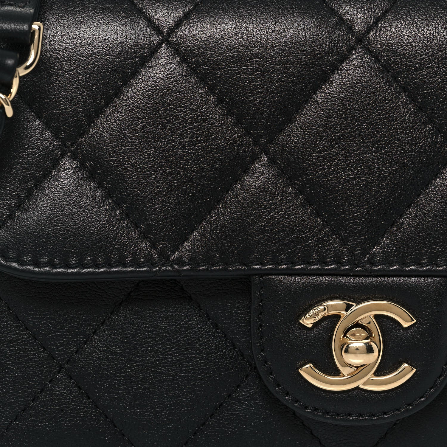 Chanel Calfskin Quilted Small Top Handle Flap Black 6 of 11