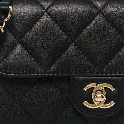 Chanel Calfskin Quilted Small Top Handle Flap Black 6 of 11