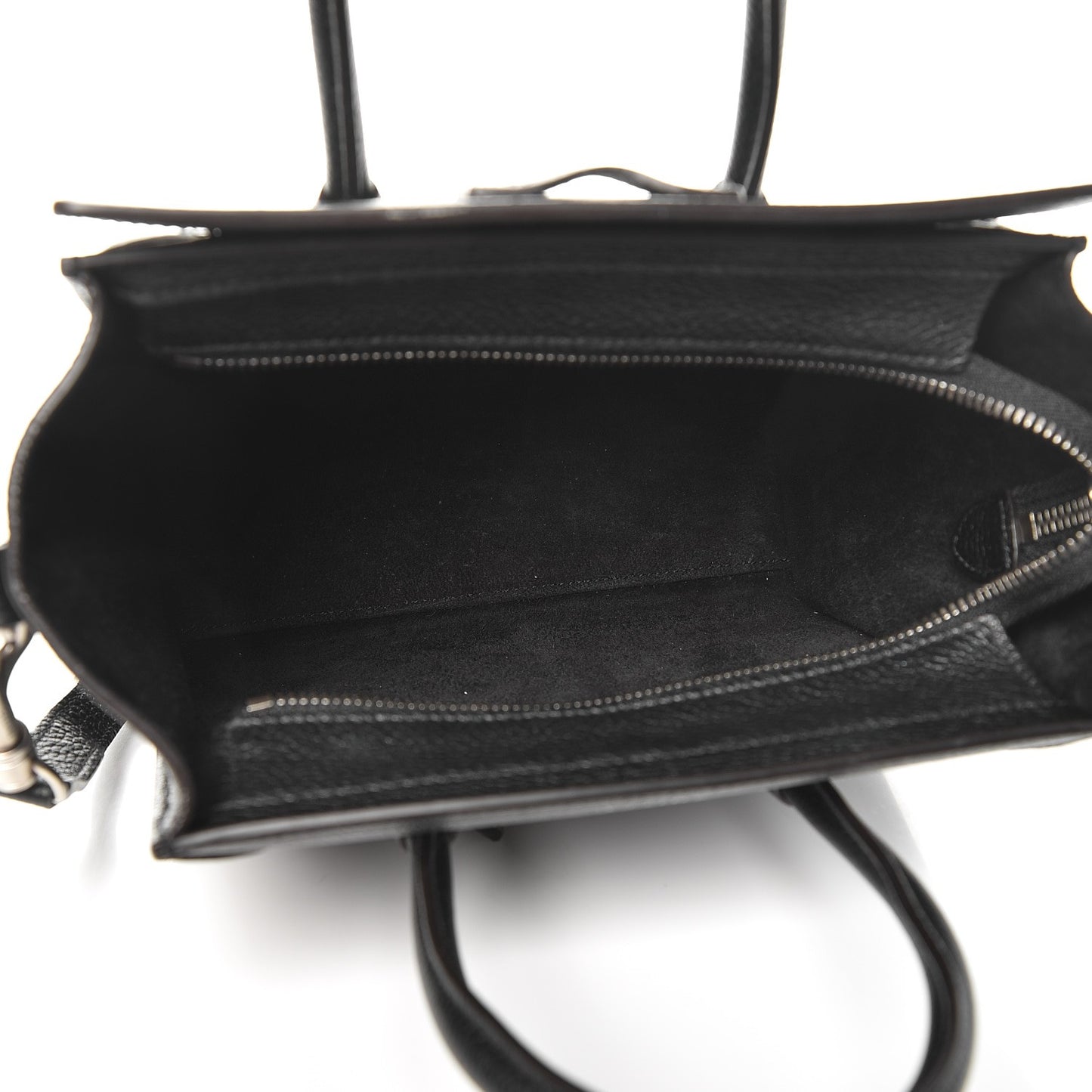 Drummed Calfskin Nano Luggage Black