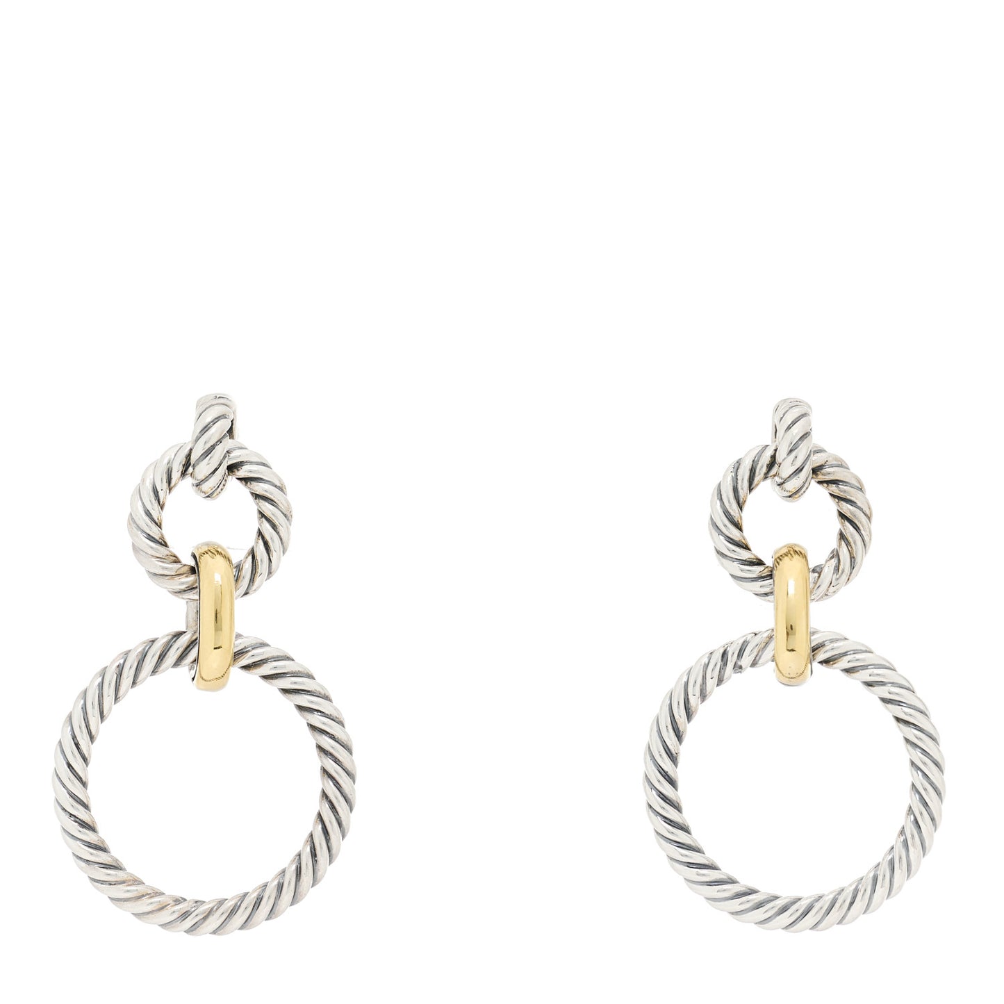Sterling Silver 18K Yellow Gold Doorknocker Earrings
