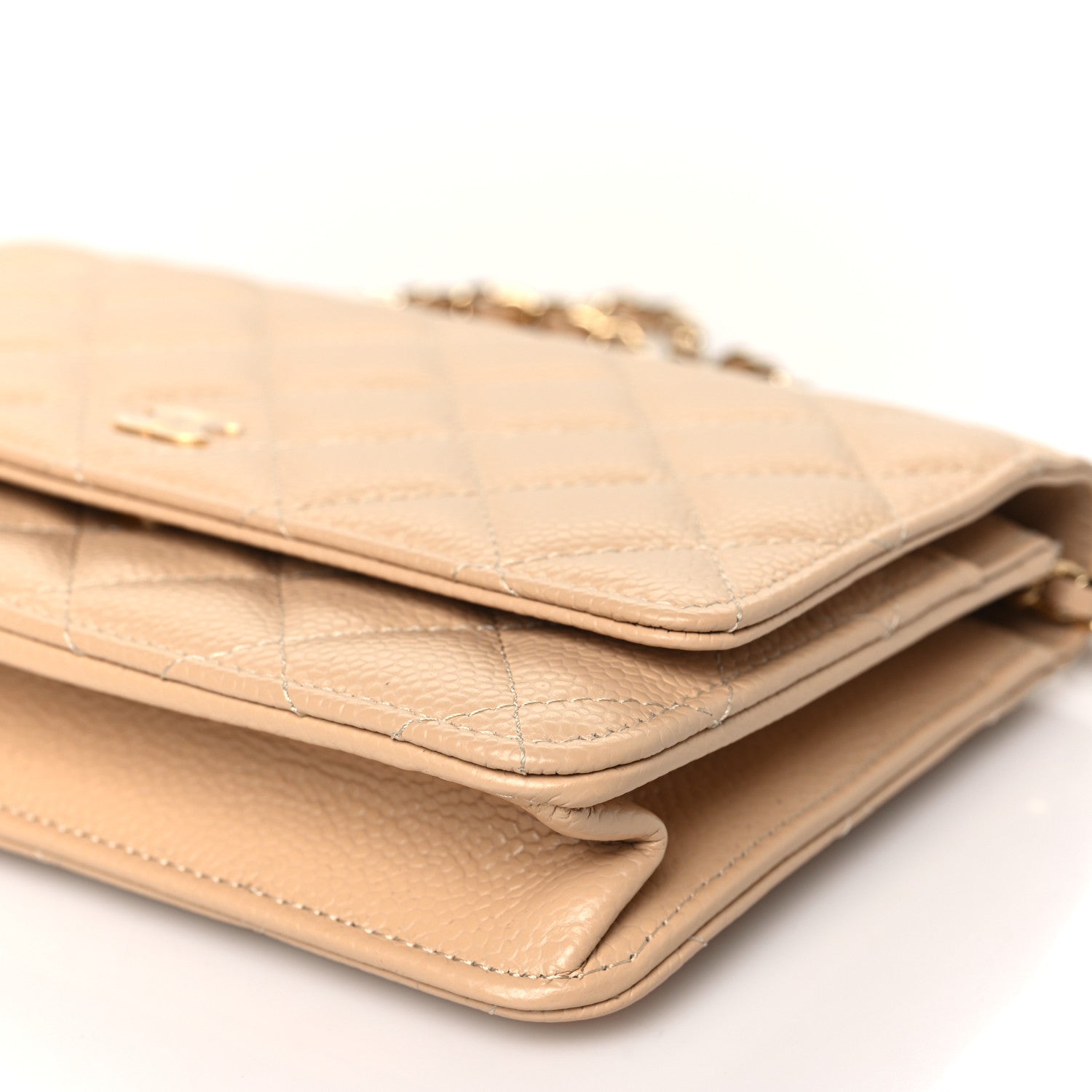 Chanel Caviar Quilted Wallet on Chain WOC Beige 11 of 12