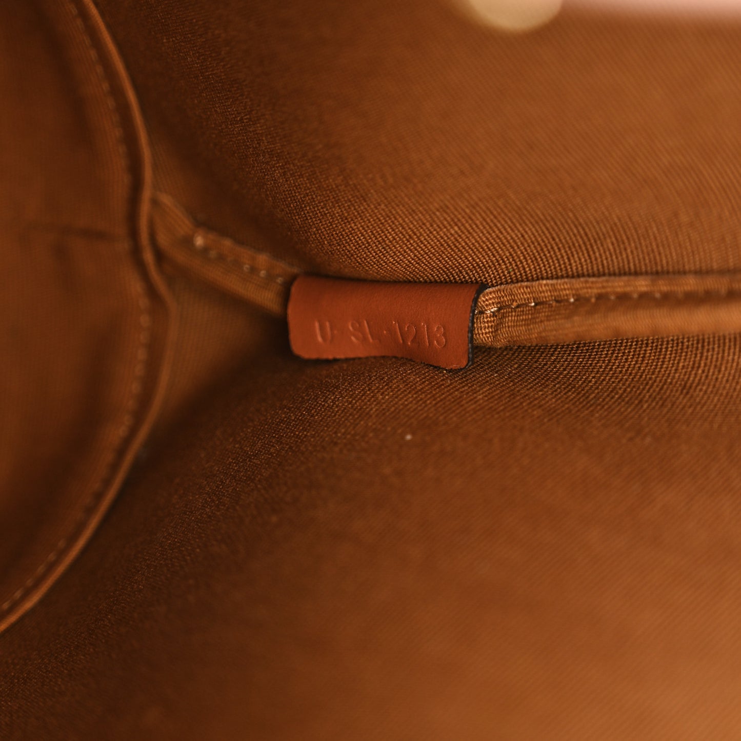 Triomphe Canvas Calfskin Small Bucket Bag Tan