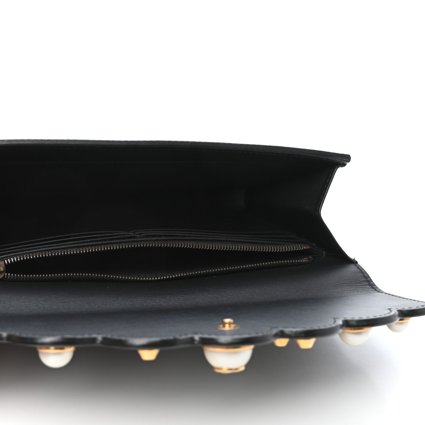 GG Supreme Monogram Mini Peony Pearly Clutch Black