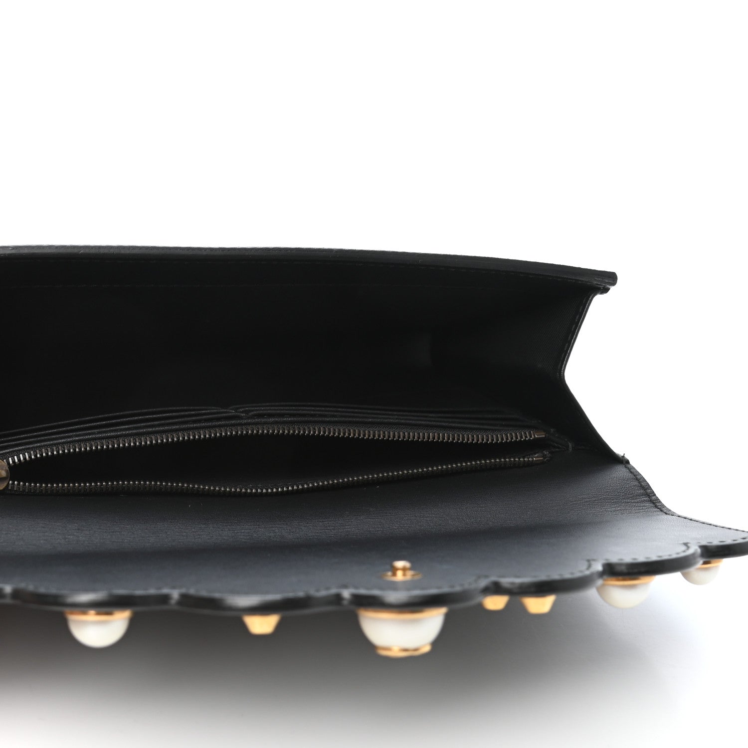 Gucci GG Supreme Monogram Mini Peony Pearly Clutch Black 5 of 7