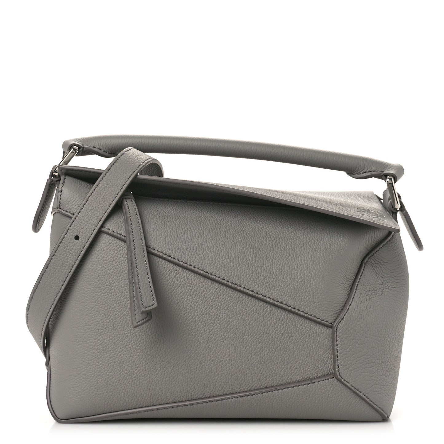 Soft Grained Calfskin Small Puzzle Edge Bag Pearl Grey