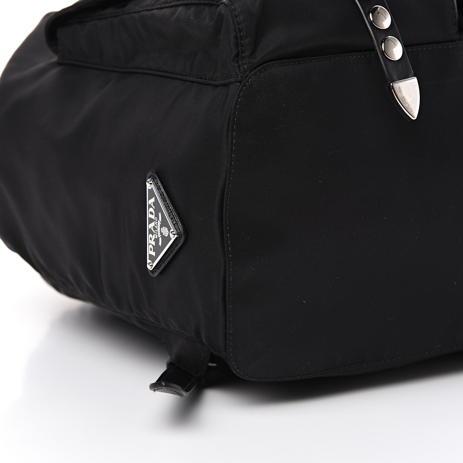 Prada Nylon New Vela Studded Backpack Black 9 of 11