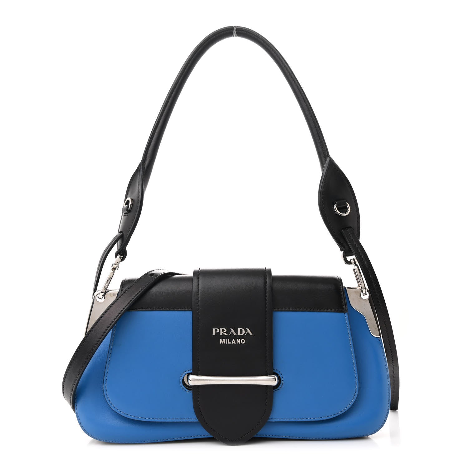 Prada City Calfskin Sidonie Shoulder Bag Marea Black 1 of 12