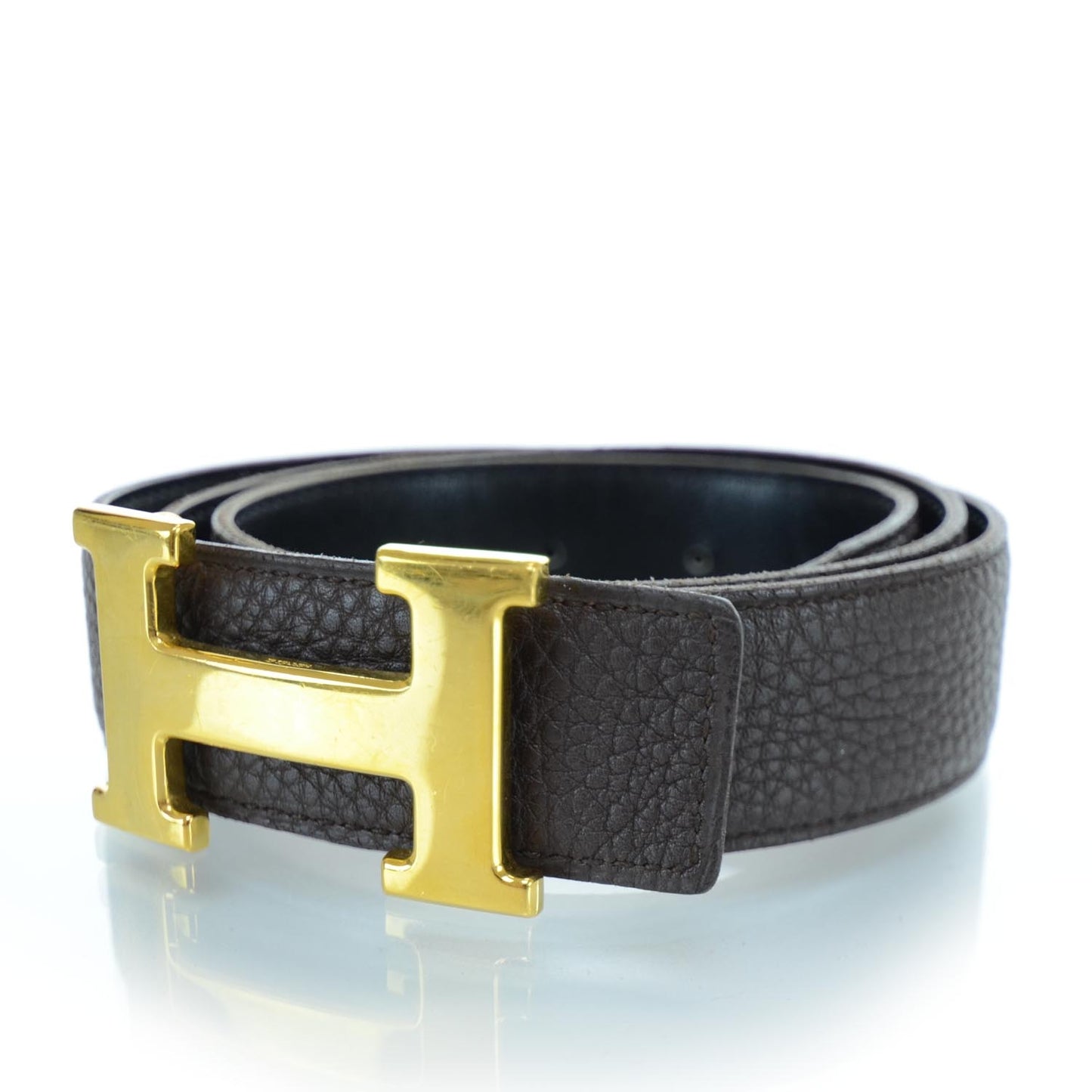 Leather Reversible H Belt 85 Brown Black