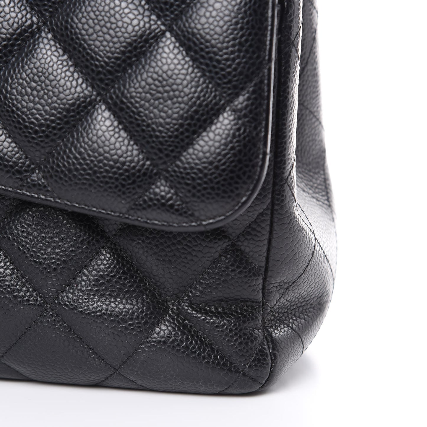 Caviar Quilted Jumbo Double Flap Black