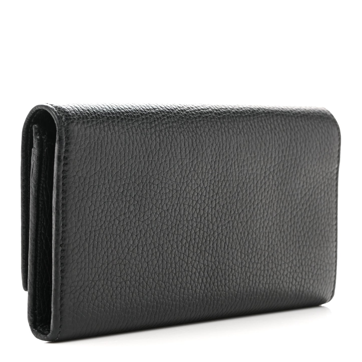 Pebbled Calfskin Large Soho Continental Wallet Black