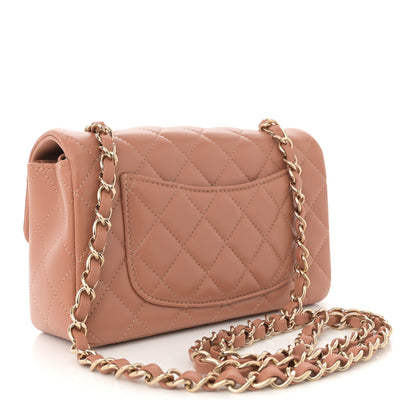 Chanel Lambskin Quilted Mini Rectangular Flap Brown 3 of 11