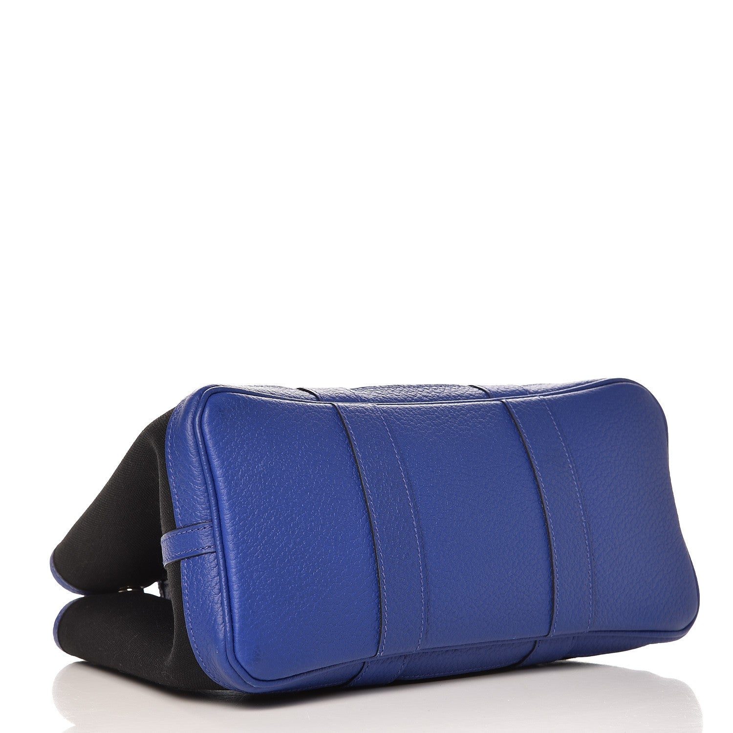 Hermes Toile Militaire Vache Country Garden Party Tote 30 Noir Bleu Electrique 4 of 7