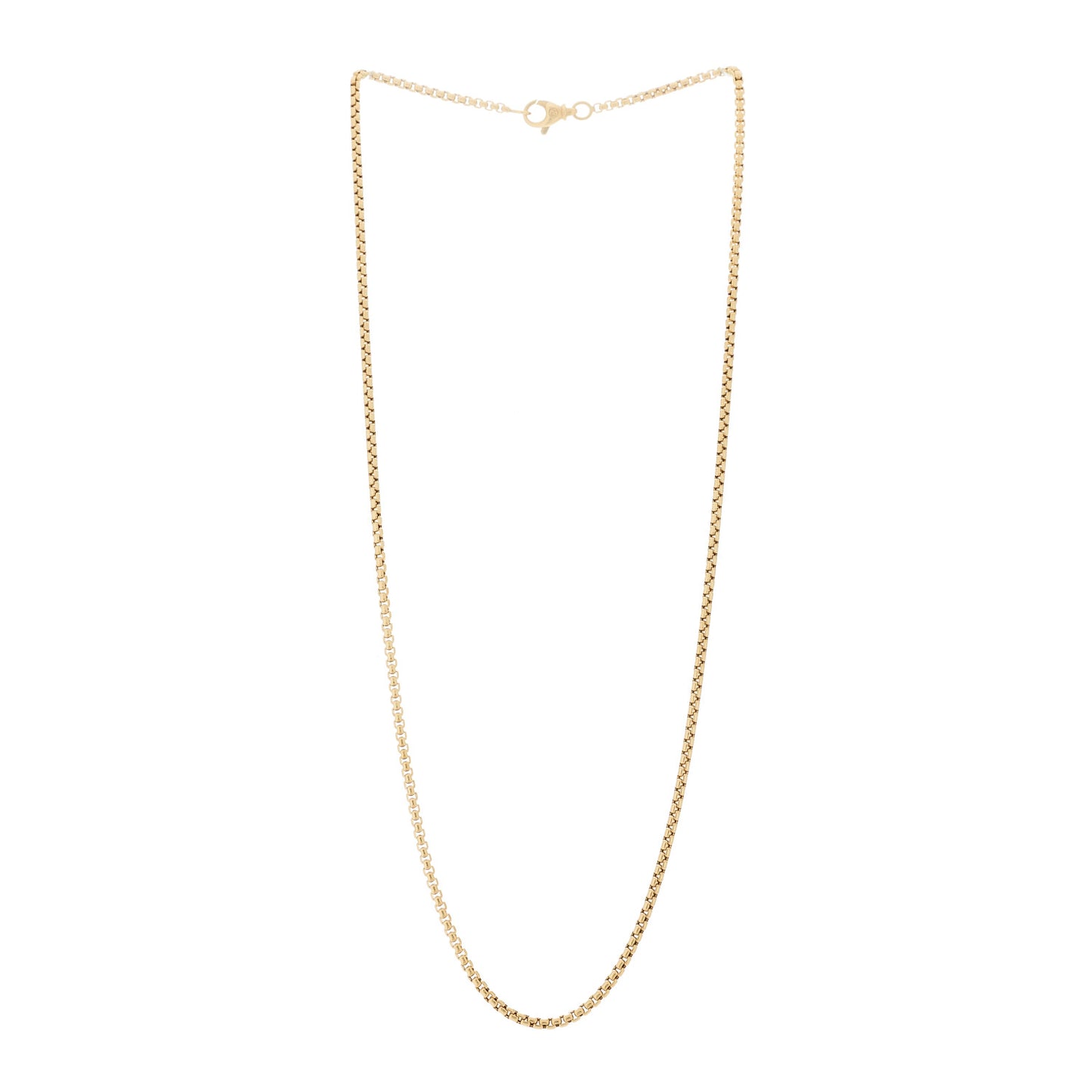 18K Yellow Gold 2.7mm Box Chain Necklace 22"