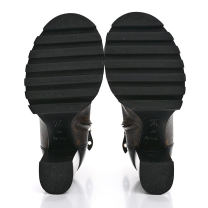 Louis Vuitton Patent Calfskin Monogram Star Trail Ankle Boots 37 Black 6 of 10
