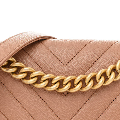 Chanel Caviar Chevron Quilted Medium Boy Flap Brown 8 of 11