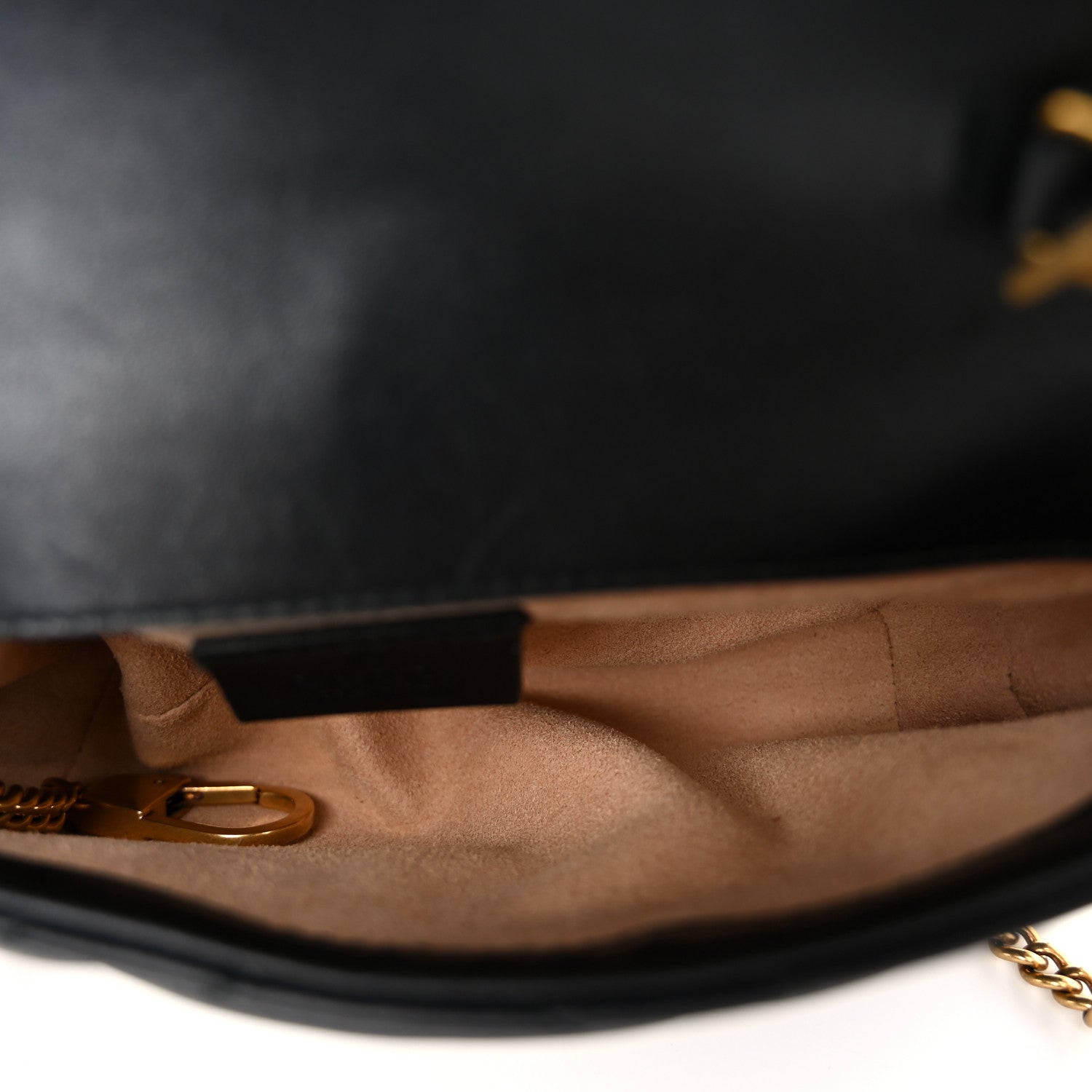 Gucci Calfskin Matelasse Super Mini GG Marmont Shoulder Bag Black 5 of 11