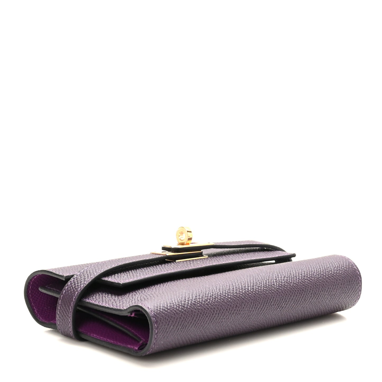 Epsom Verso Medium Kelly Wallet Raisin Anemone