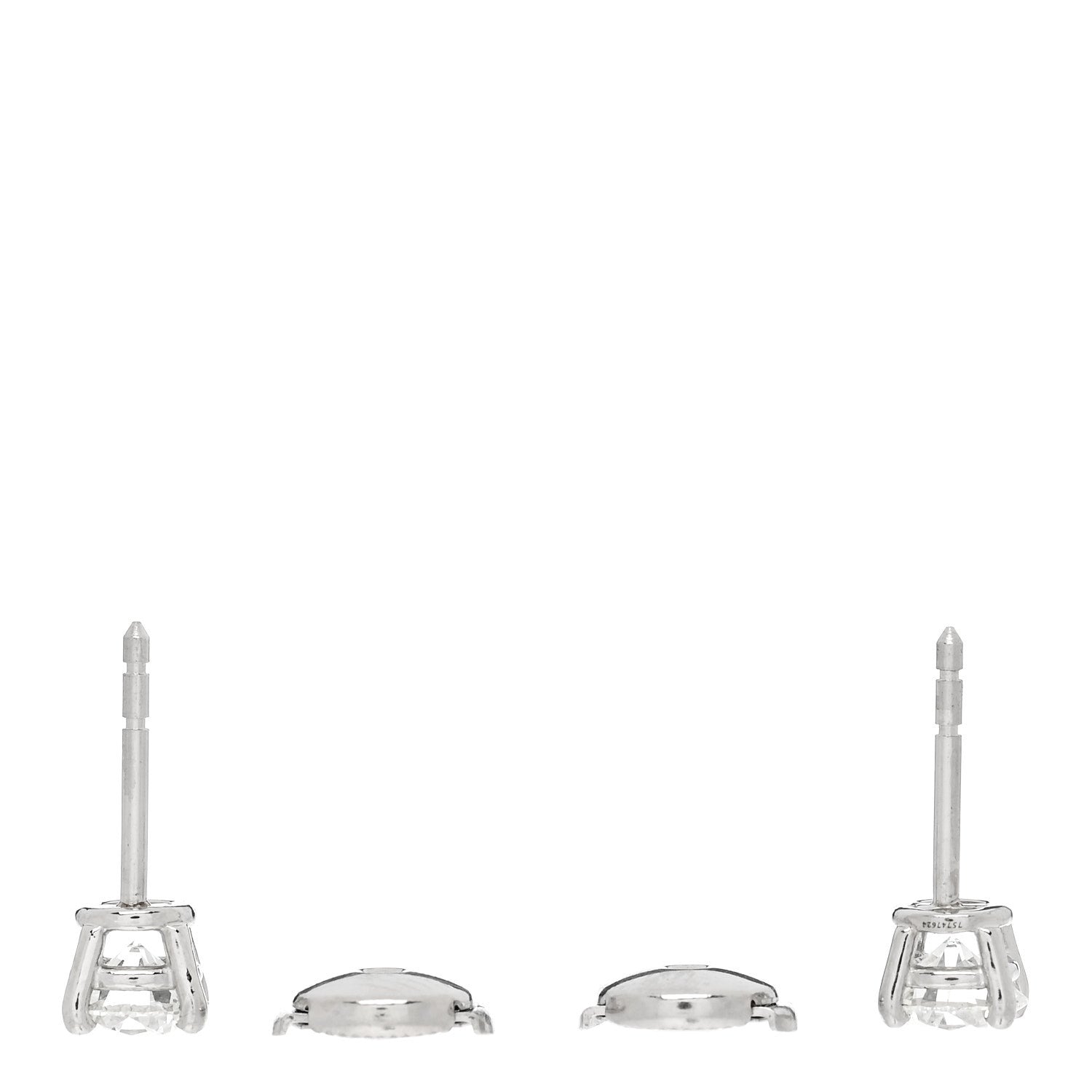 Tiffany Platinum Diamond 1.42ctw Round Solitaire Earrings 3 of 6