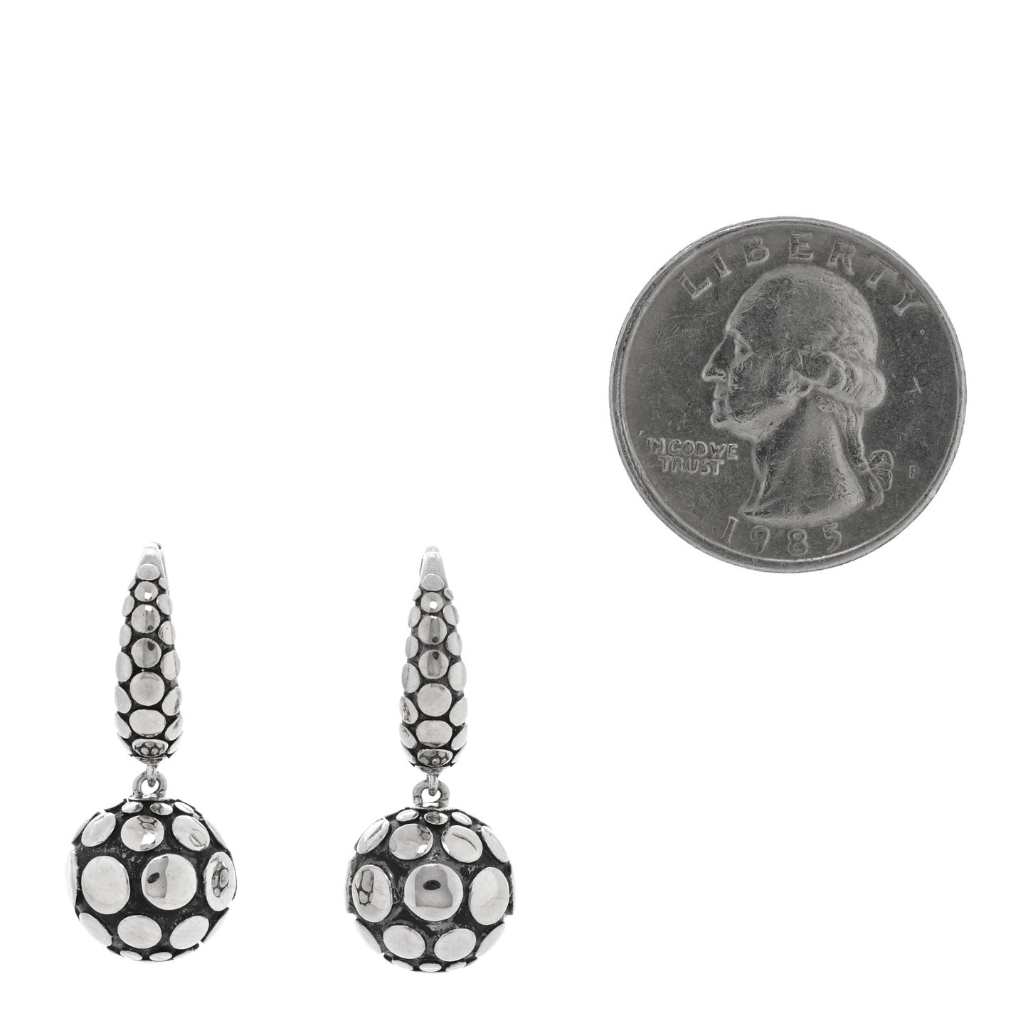 Sterling Silver Dot Drop Earrings