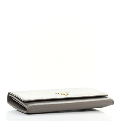 Prada Saffiano Metal Continental Flap Wallet Argilla 4 of 11