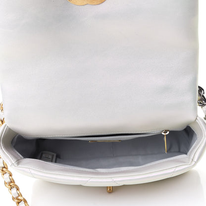 Chanel Iridescent Calfskin Quilted Medium Chanel 19 Flap White 4 of 4