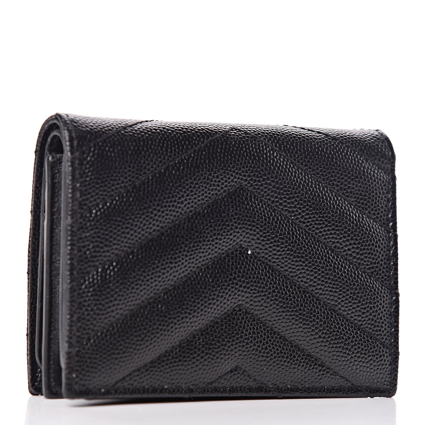 Grain De Poudre Matelasse Chevron Monogram Card Case Black