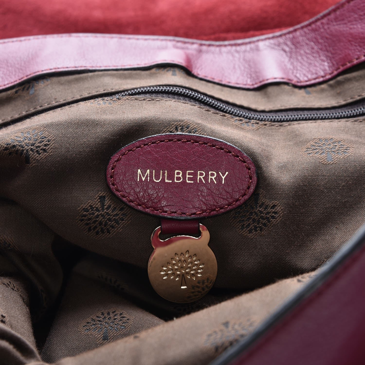 Mulberry Small Grain Calf Nappa Woven Trim Oversized Alexa Berry 7 of 8