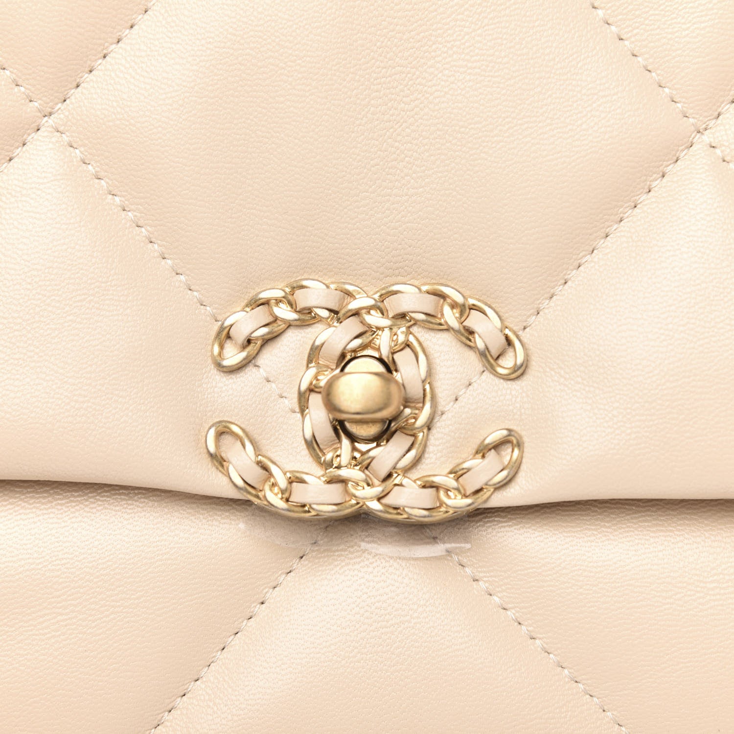 Chanel Lambskin Quilted Large 19 Flap Beige 10 of 11