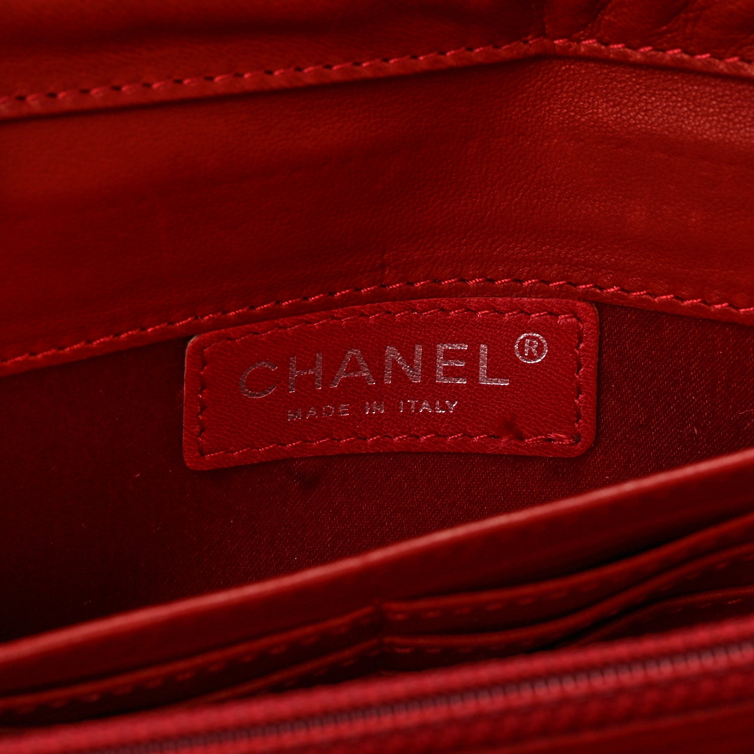 Chanel Patent Calfskin Quilted Brilliant East West Flap Clutch Red 6 of 12