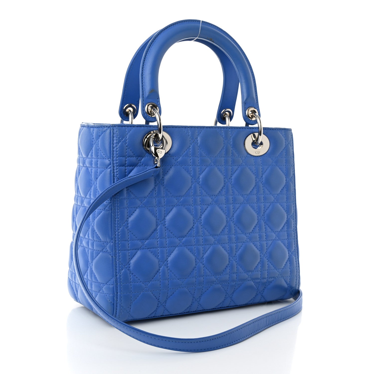 Christian Dior Lambskin Cannage Medium Lady Dior Blue Pastel 2 of 10