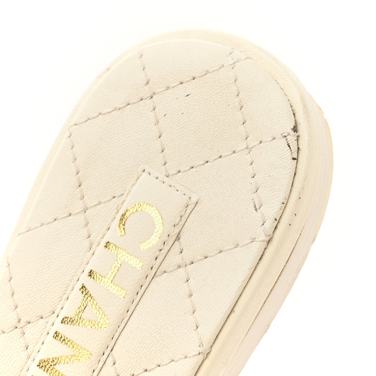 Lambskin Quilted CC Turnlock Sandals 36 Ivory