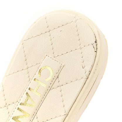 Chanel Lambskin Quilted CC Turnlock Sandals 36 Ivory 13 of 13