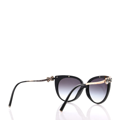 Bulgari Acetate Crystal Flower Sunglasses 8089 Black 4 of 8