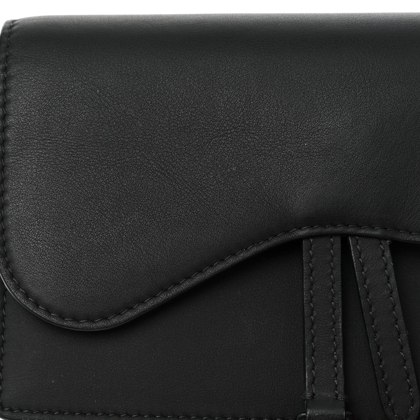Ultra Matte Calfskin Saddle Belt Bag Black