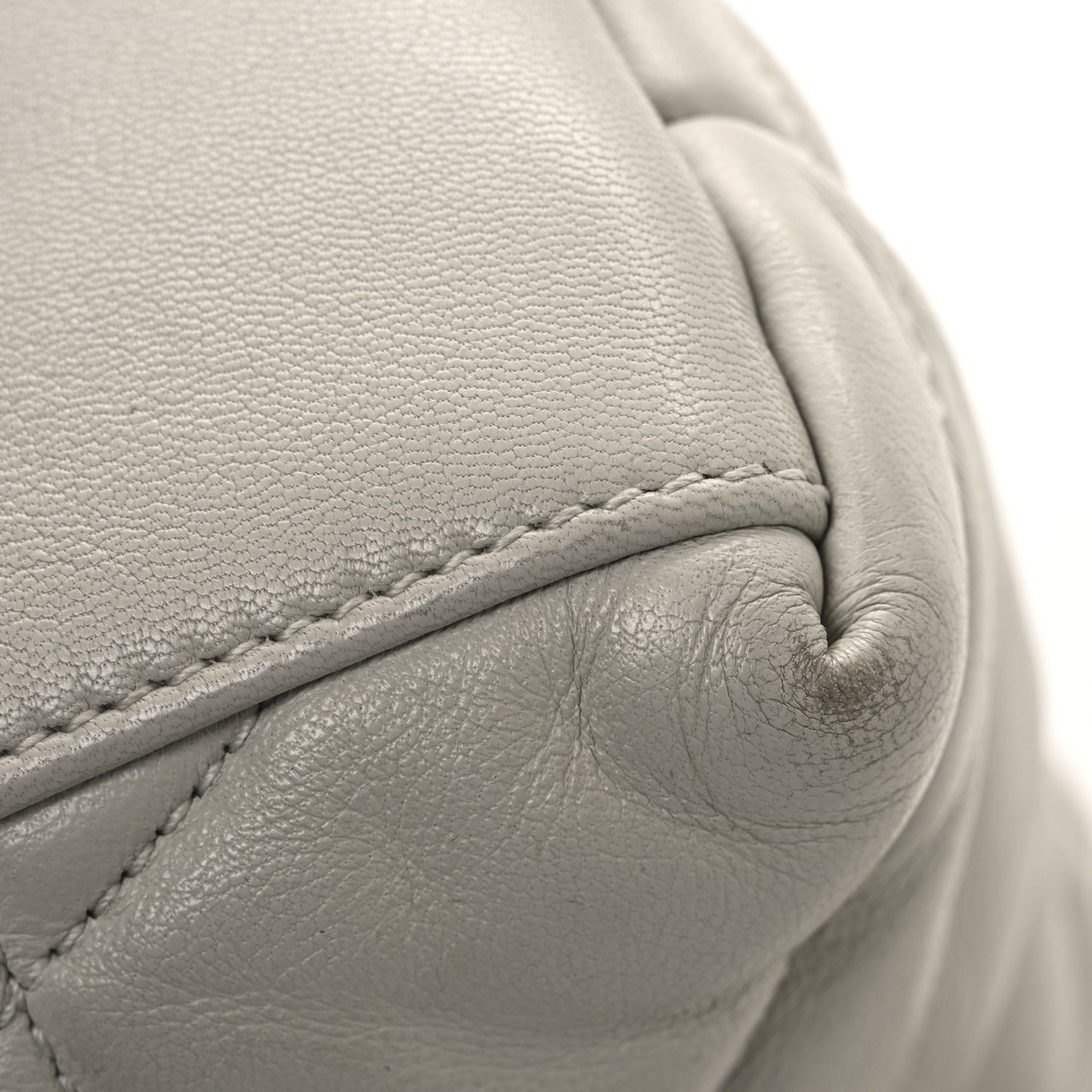 Lambskin Quilted Toy Loulou Puffer Monogram Chain Satchel Crema Soft