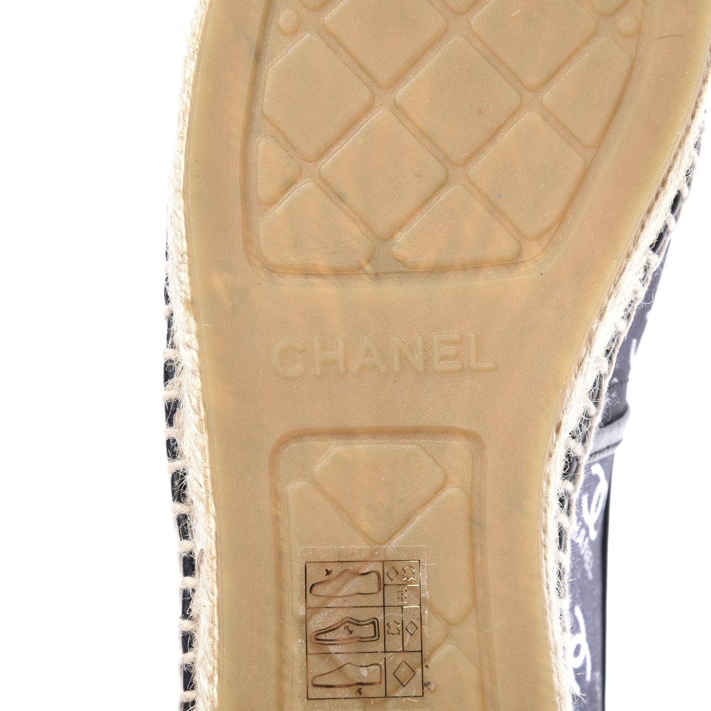 Mesh Grosgrain CC Espadrilles 38 Black White