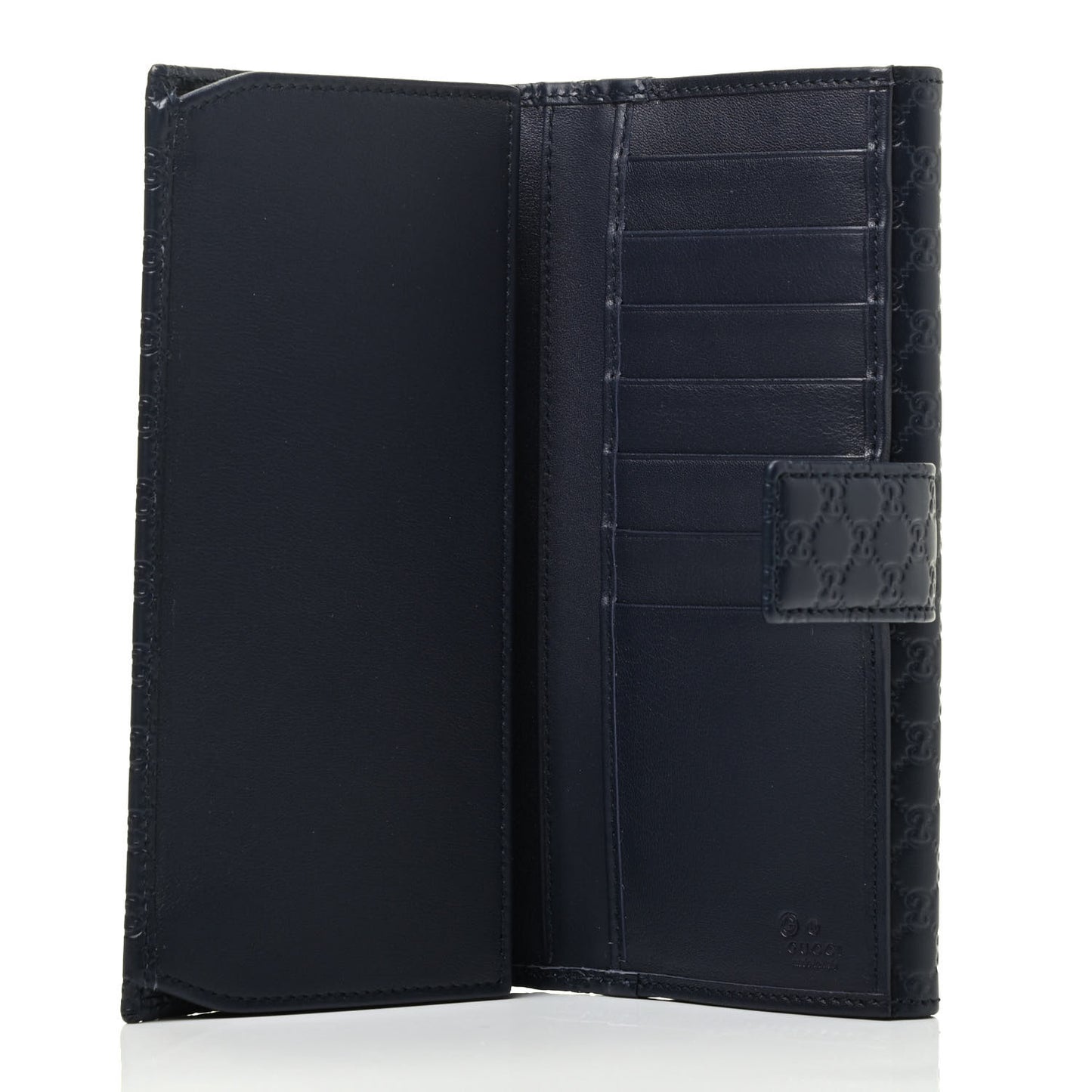 Microguccissima Continental Flap Wallet Navy