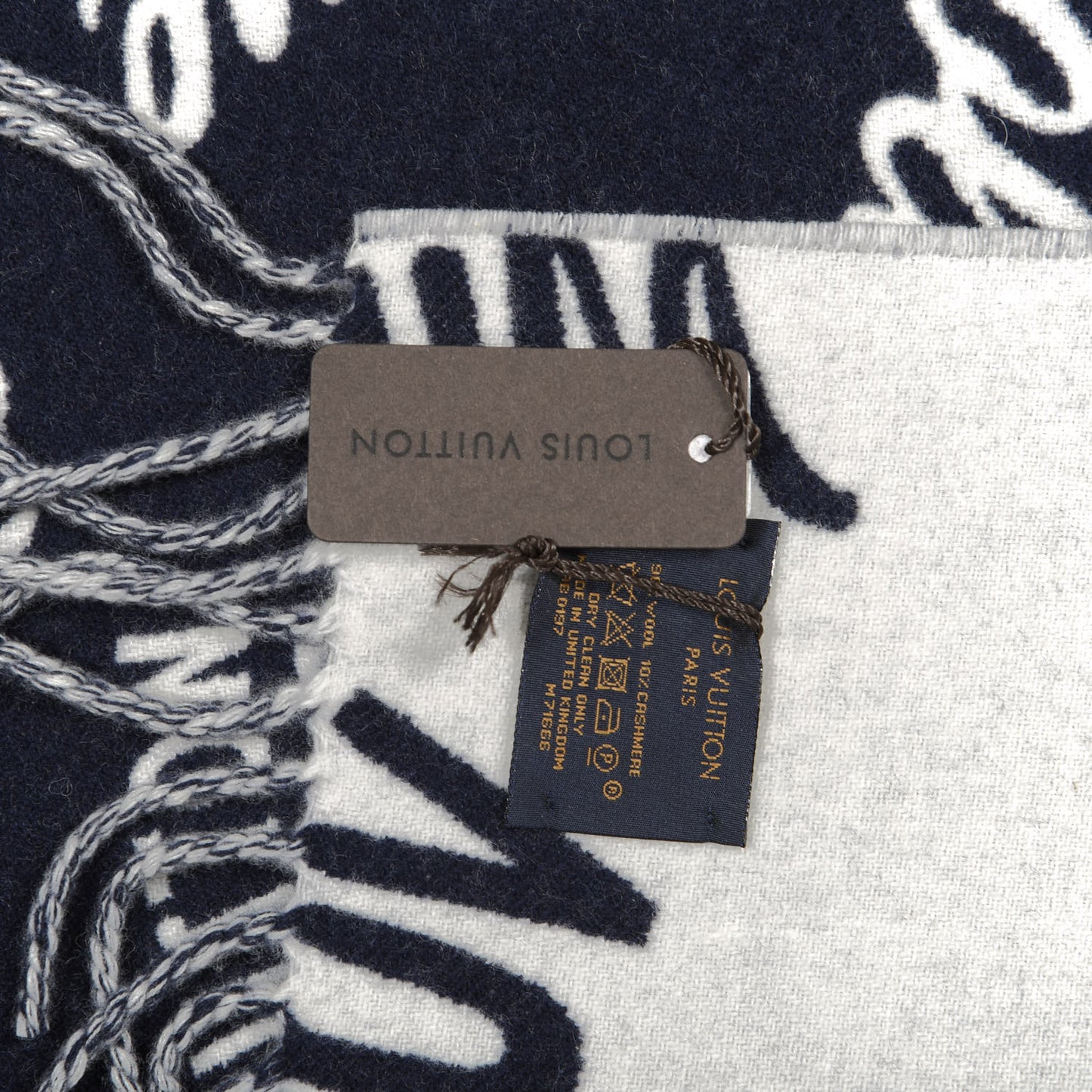 Wool Cashmere City Scarf Navy