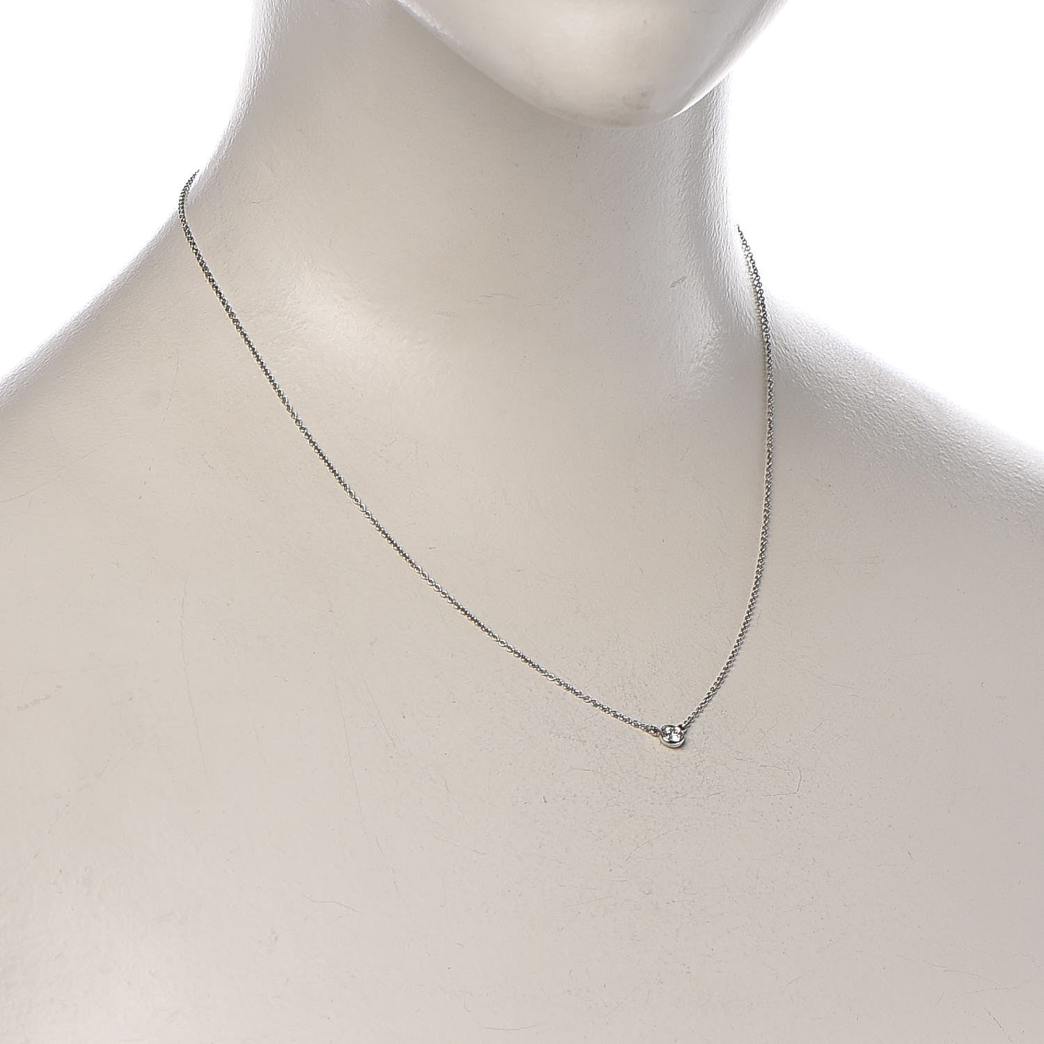 Tiffany Platinum Diamond .08ct Elsa Peretti Diamonds by the Yard Pendant Necklace 2 of 7