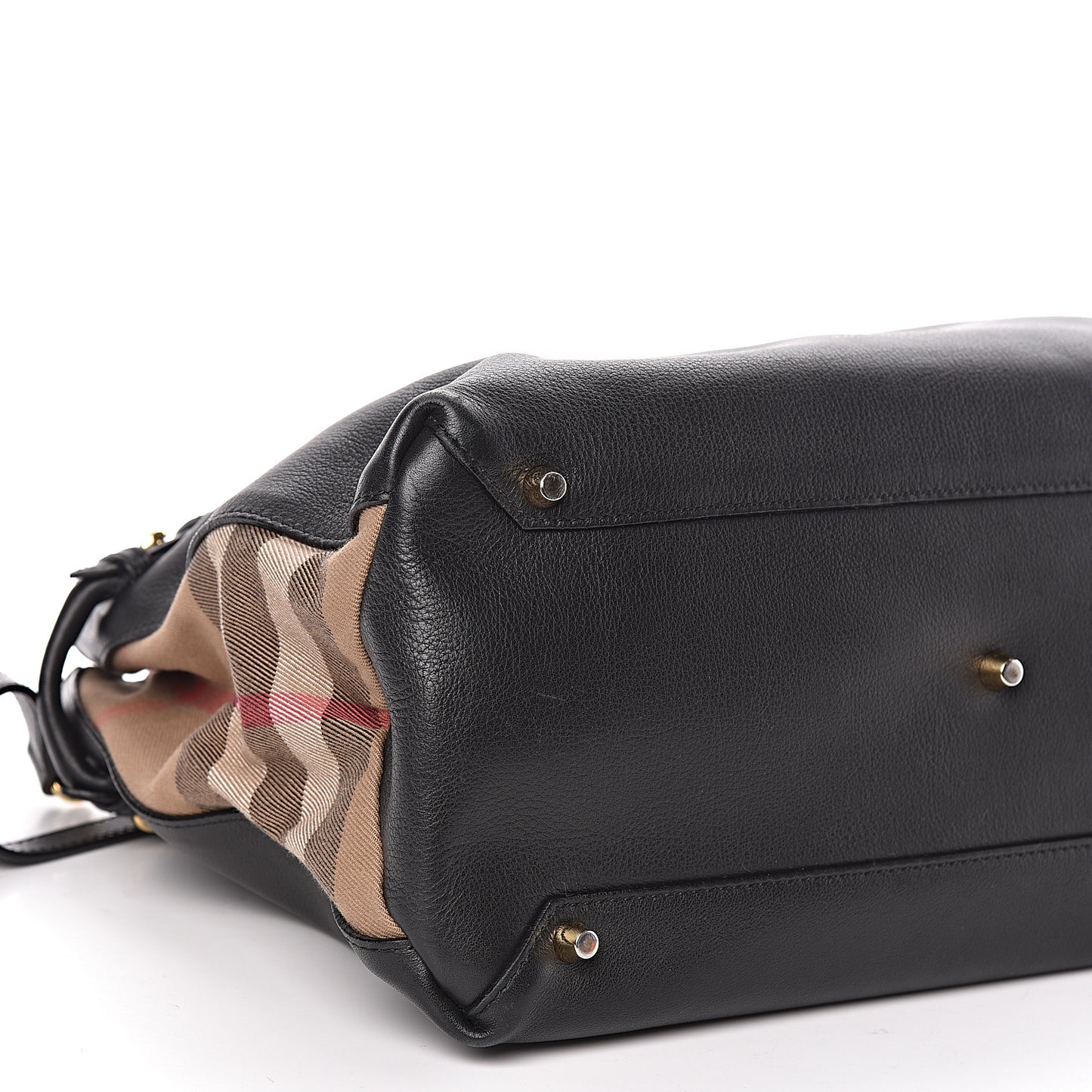 Smooth Calfskin Medium Banner Tote Black