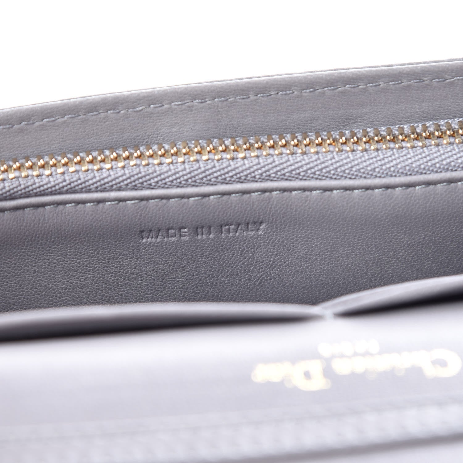 Christian Dior Grained Calfskin Diorama Wallet on Chain Pouch Gris 7 of 9
