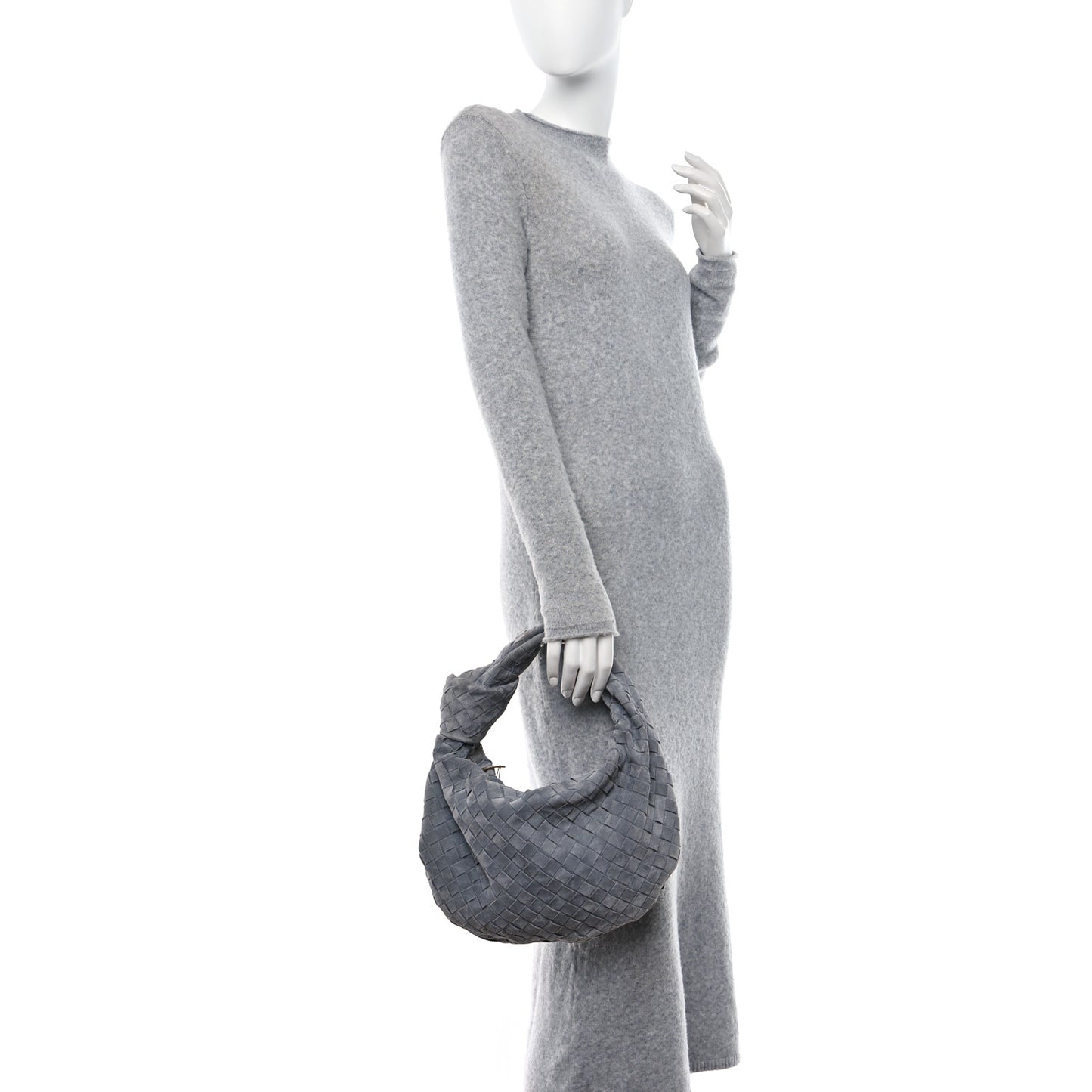 Suede Calfskin Intrecciato Teen Jodie Hobo Thunder