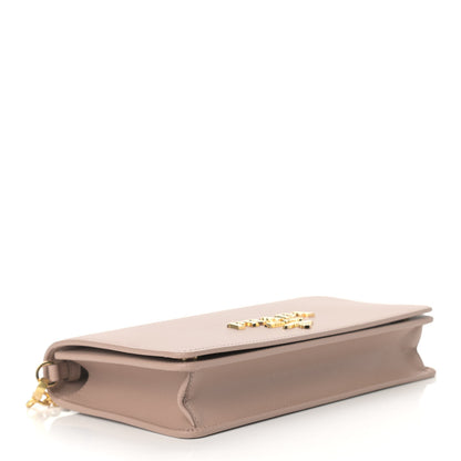 Prada Saffiano Lux Metal Logo Mini Chain Flap Crossbody Bag Cipria 4 of 8