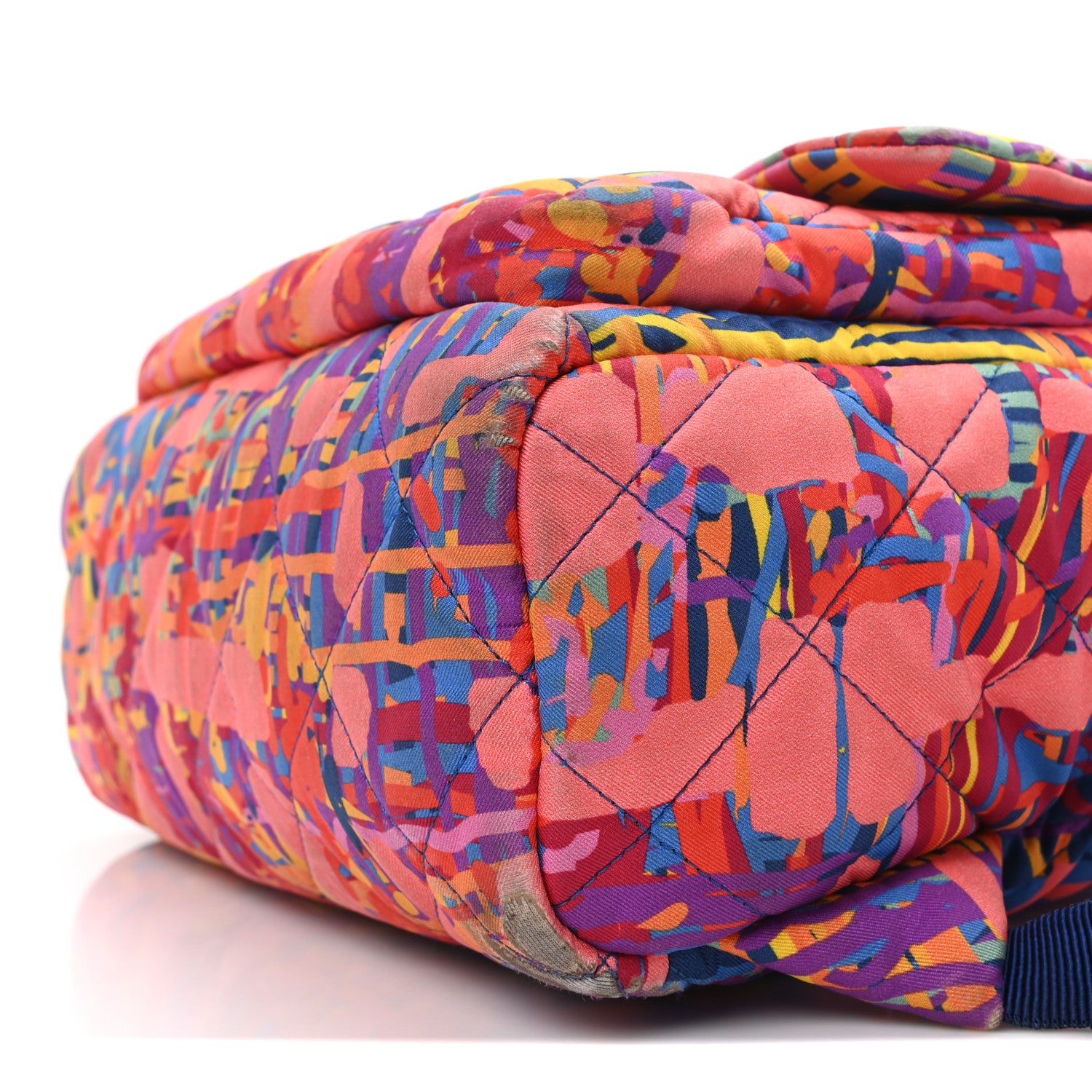 Chanel Foulard Fabric Quilted Printed Backpack Pink 18 of 19