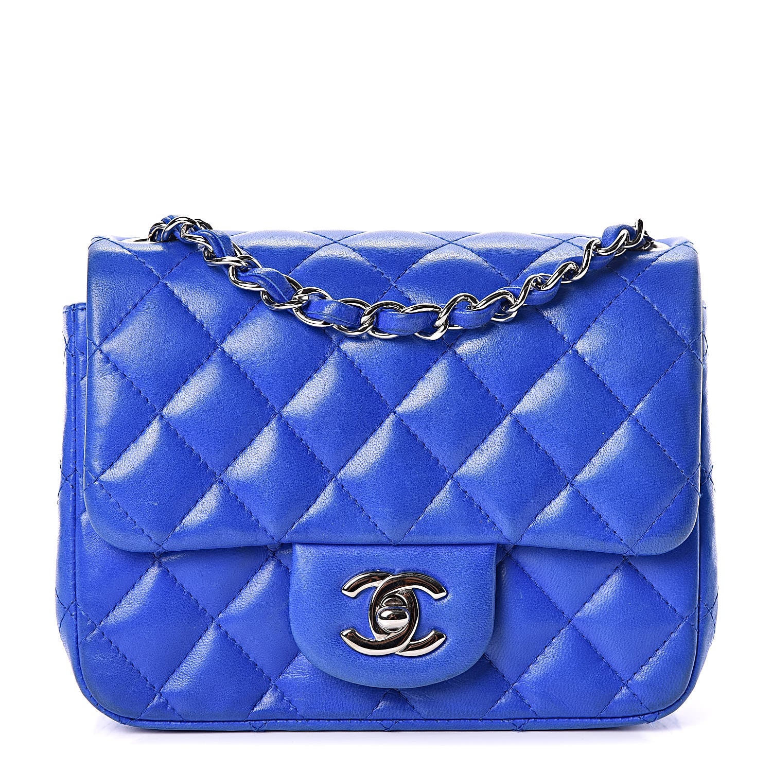 Chanel Lambskin Quilted Mini Square Flap Blue 1 of 9