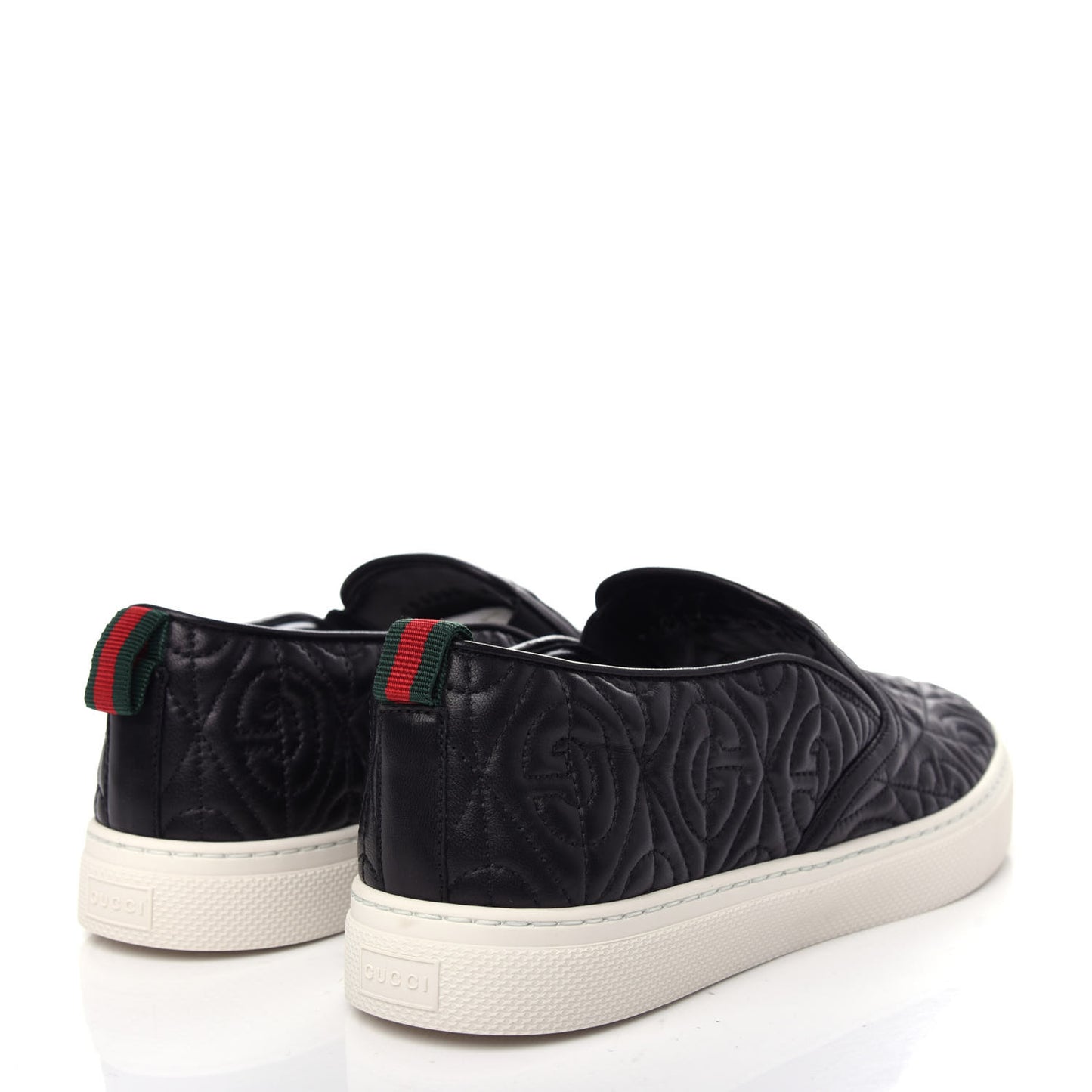 Nappa Web G Rhombus Quilted Mens Slip On Sneakers 8.5 Black